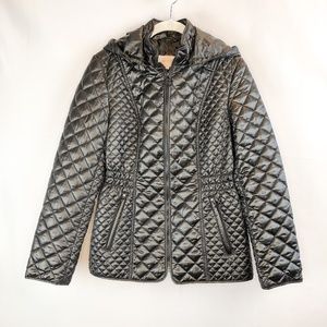 LAUNDRY by Shelli Segal Black Shiny Quilted Sz M